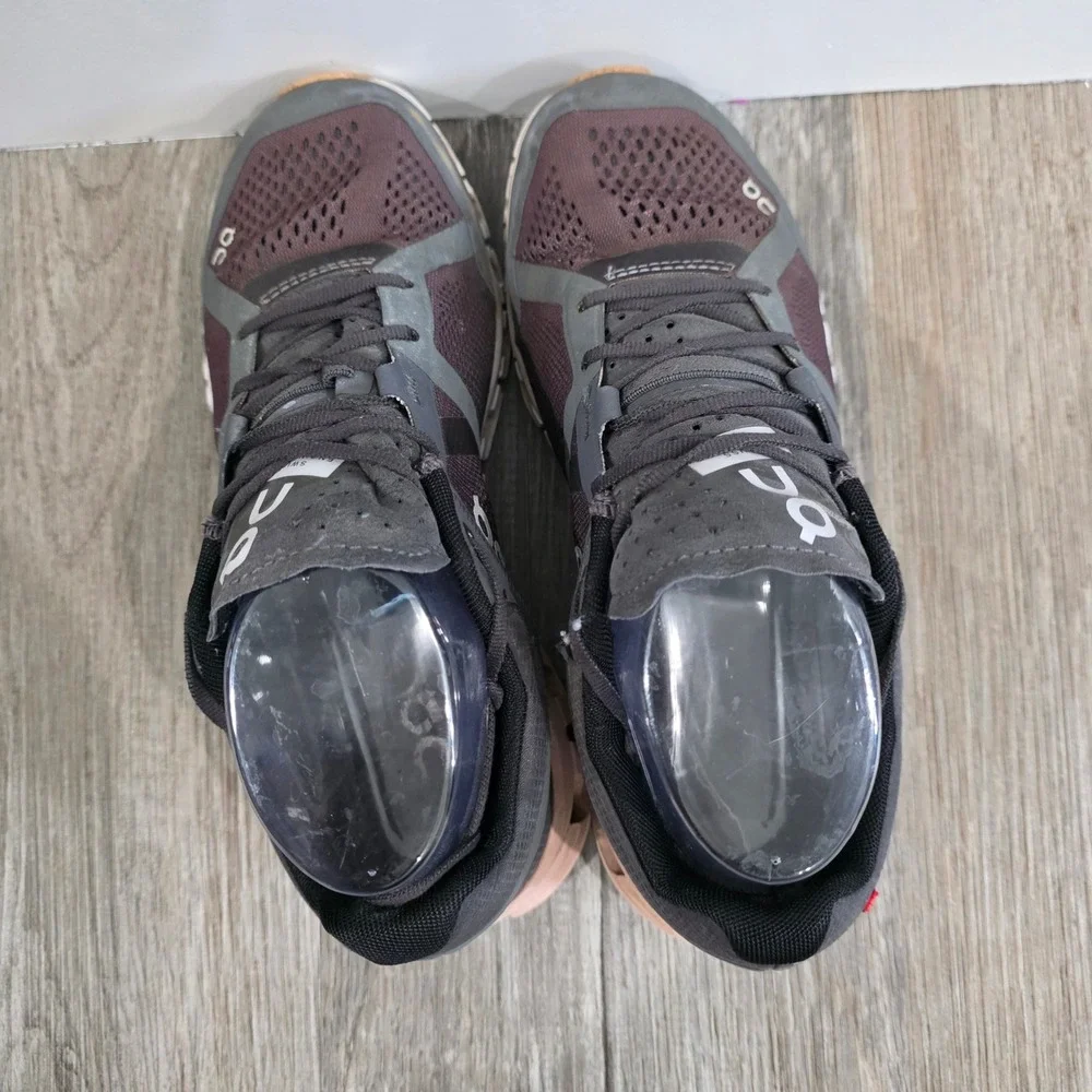 On Running Cloudflow Womens Size 6.5 Grey Pink Rock Rose Athletic Sneakers